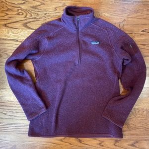 Patagonia Women’s Better Sweater Half Zip Light Fleece Maroon/Rust Size Large